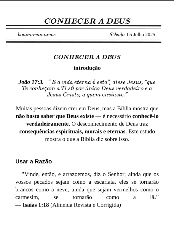 Manual Conhecer a Deus em PDF