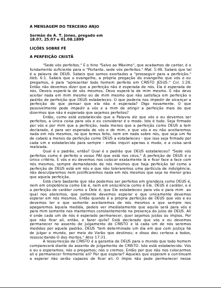 Manual Lições Sobre Fé, A Perfeição Cristã em PDF